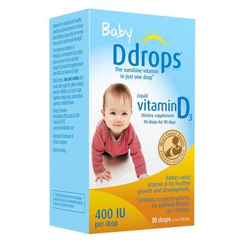 商品Ddrops | Ddrops 婴儿维生素D3滴剂 400IU 90滴,商家别样头等仓,价格¥98图片