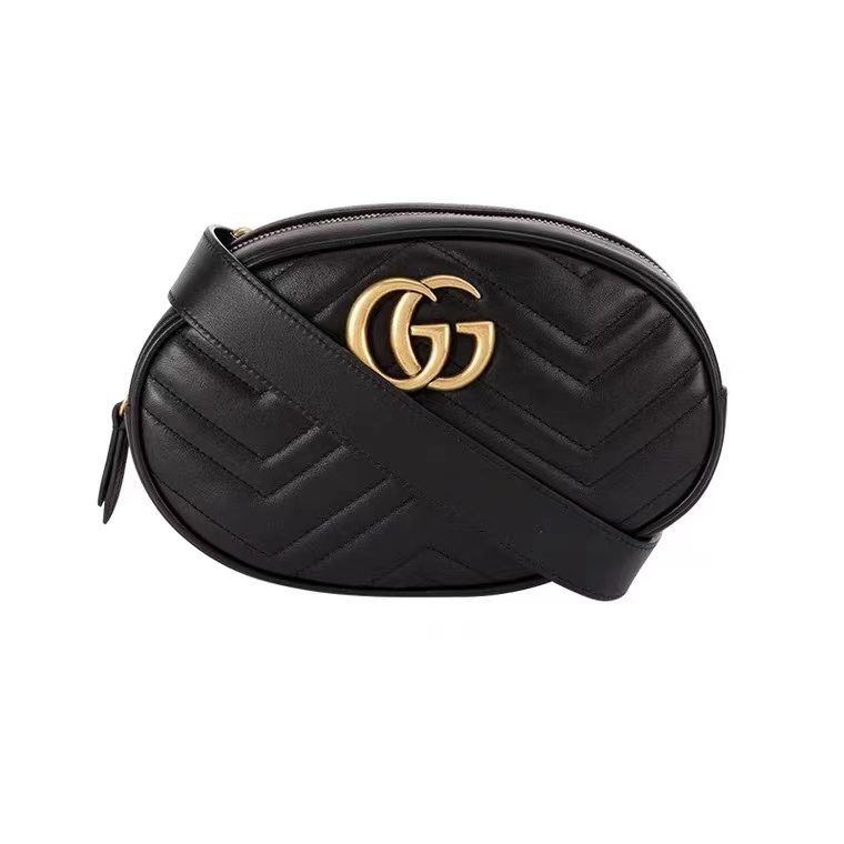 古驰腰包, Gucci | GUCCI 古驰 女士黑色牛皮手袋腰包 491294-DSVRT-1000 商品图片 额外9折, 包邮包税, 独家减免邮费, 额外九折