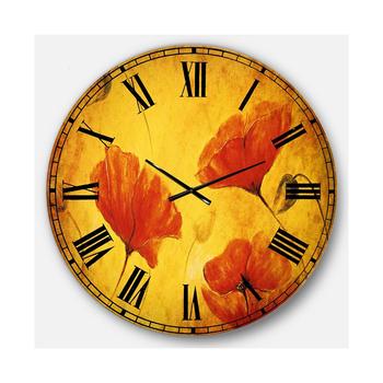 商品Designart | Floral Oversized Round Metal Wall Clock - 36 x 36,商家Macy's,价格¥1216图片