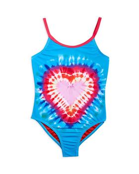 商品Girls' Tie Dye Heart One Piece Swimsuit - Little Kid, Big Kid图片