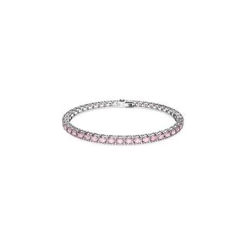 Swarovski | Crystal Matrix Tennis Bracelet Round Cut Pink Rhodium Plated,商家Macy's,价格¥1200