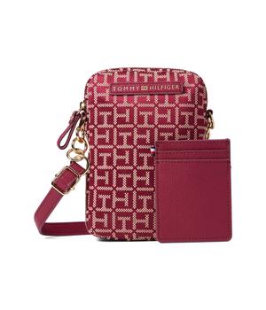 Tommy Hilfiger | Phone Crossbody Top Zip Phone Crossbody with Card Case Square Monogram Jacquard商品图片,4.8折