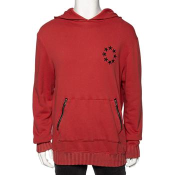 amiri卫衣, [二手商品] AMIRI | Amiri Orange Star Circle Embroidered Cotton Hoodie L商品图片 3.7折