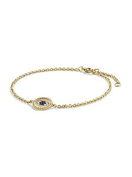 商品David Yurman | Cable Collectibles Evil Eye Charm with Blue Sapphire, Diamonds & Black Diamonds in 18K Yellow Gold,商家Saks Fifth Avenue,价格¥8429图片
