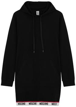 推荐Black hooded stretch-cotton sweatshirt dress商品