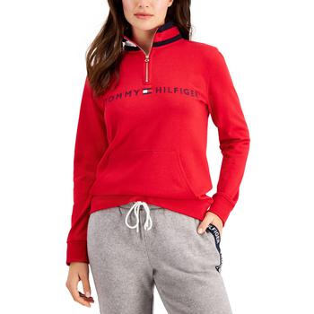 推荐Tommy Hilfiger Womens 1/4 Zip Mock Neck Pullover Sweater商品