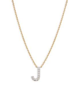 推荐14K Goldplated Sterling Silver & 0.13 TCW Diamond J Initial Pendant Necklace商品
