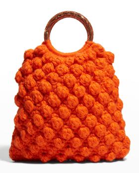 推荐Sachet Crochet Wool Ring Top-Handle Bag商品