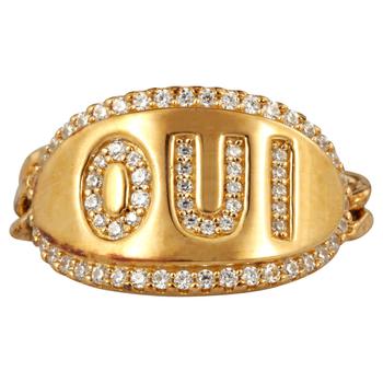 商品Ladies Micro Inlaid Diamond Oui Half Chain Ring,商家Jomashop,价格¥263图片