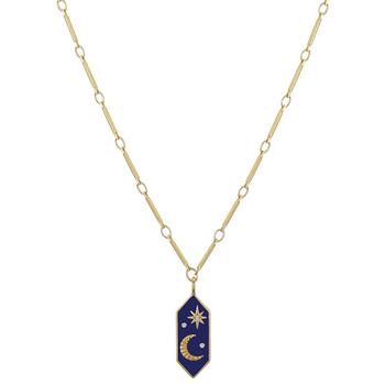 Unwritten | Crystal Moon and Star Talisman Link Bar Chain Necklace商品图片,5折×额外8折, 独家减免邮费, 额外八折