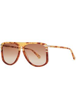 chloe 墨镜是什么牌子, Chloé | West tortoiseshell D-frame sunglasses商品图片 