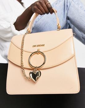 推荐Love Moschino top handle heart logo crossbody bag in multi商品