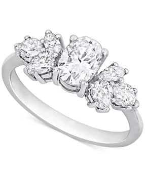 Macy's | Moissanite Mixed-Cut Engagement Ring (2 ct. t.w.) in 10k White Gold,商家Macy's,价格¥5707