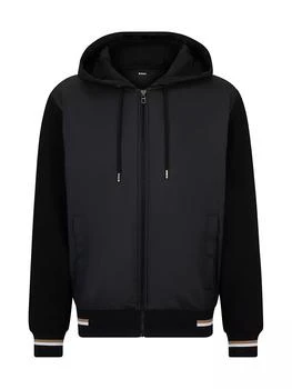 Hugo Boss | Mixed-Material Zip-Up Hoodie 独家减免邮费