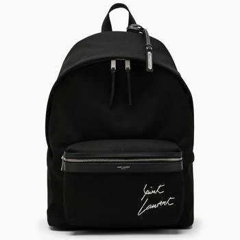 Yves Saint Laurent | BLACK CITY BACKPACK WITH EMBROIDERY AND LEATHER TRIM,商家Boutiques Premium,价格¥9260