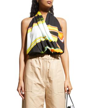 Ambush | Abstract Printed Belted Surplus Halter Top商品图片,2.4折