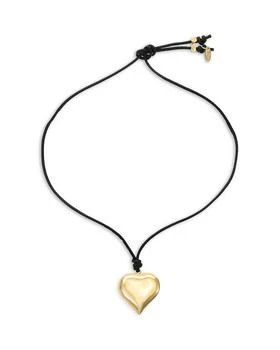 Ettika Jewelry | Heart Faux Leather Cord Pendant Necklace in 18K Gold Plated, 20",商家Bloomingdale's,价格¥277