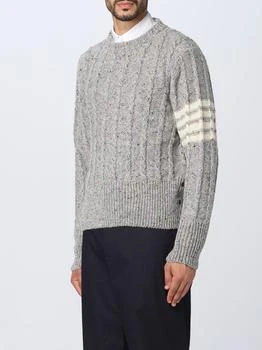 Thom Browne | Thom Browne Men Twist Cable Classic Crewneck Donegal Pullover Sweater 