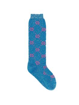 Gucci | Gucci Blue Cotton Gg Lamé Socks商品图片,9.2折