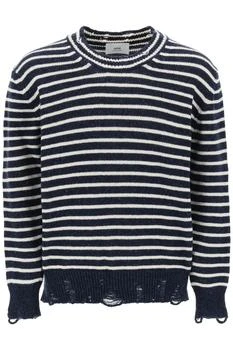 AMI | Striped sweater with destroyed detailing 5.1折