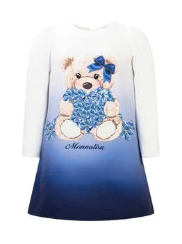 MONNALISA | Monnalisa Teddy Bear-Printed A-Line Dress 7.6折