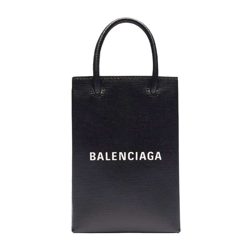 推荐Balenciaga/巴黎世家 秋冬新款 黑色纹理小牛皮购物手机袋斜挎手提包5938260AI2N1000商品