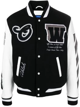 Off-White | VARSITY WOOL  LEATHER JACKET,商家Boutiques Premium,价格¥13970