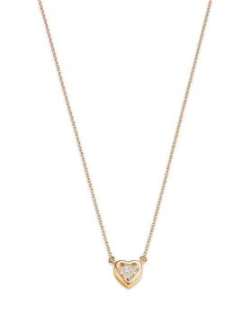 Moon & Meadow | 14K Yellow Gold Lab Grown Diamond Heart Pendant Necklace, 16-20",商家Bloomingdale's,价格¥6356