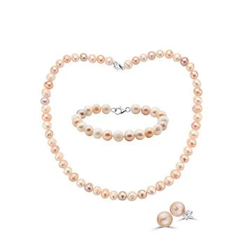 Effy | EFFY® 3-Pc. Set Multicolor Cultured Freshwater Pearl (8mm) Necklace, Bracelet & Stud Earrings,商家Macy's,价格¥917