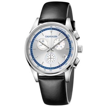 Calvin Klein | Calvin Klein Men's KAM271C6 Completion 43mm Silver Dial Leather Watch商品图片,2.4折