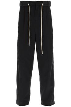 Palm Angels | Palm Angels Drawstring Cotton Pants With Side Bands商品图片,7.5折