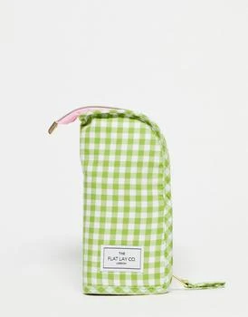 Flat Lay Company The Flat Lay Co. X ASOS EXCLUSIVE Standing Makeup Brush Case in Green Gingham