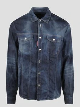 DSQUARED2 | Dark blue rinse denim shirt,商家Wanan Luxury,价格¥4891