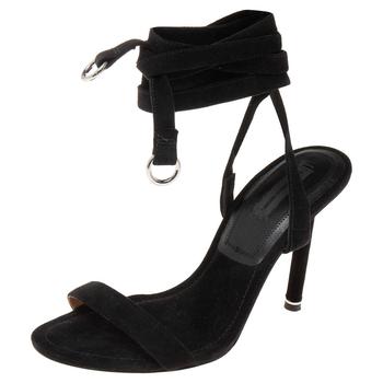alexander wang鞋真假, [二手商品] Alexander Wang | Alexander Wang Black Suede  Ankle Wrap Sandals Size 38商品图片 3折