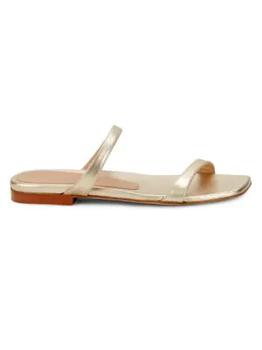 Stuart Weitzman | Aleena Leather Double-Strap Sandals商品图片,4.4折