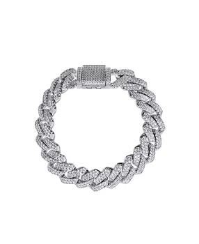 OMA THE LABEL | Frosty Link Collection 14mm Bracelet in White Gold- Plated Brass, 7",商家Macy's,价格¥823