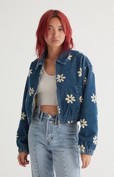 PacSun | Navy Floral Cropped Jacket商品图片,6折