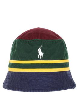 拉夫劳伦帽子多少钱, Ralph Lauren | Polo Ralph Lauren Logo Embroidered Striped Bucket Hat商品图片 8.6折