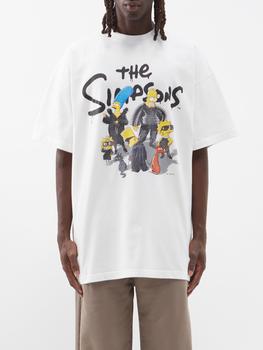 推荐X The Simpson printed cotton-jersey T-shirt商品