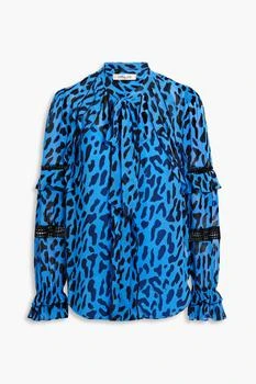 Diane von Furstenberg | Arlington ruffled leopard-print chiffon blouse,商家THE OUTNET US,价格¥434