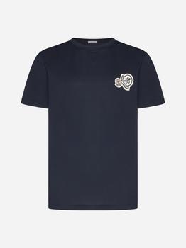 推荐Double logo-patch cotton t-shirt商品