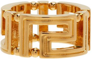 范思哲戒指正品, Versace | Gold Grecamania Ring商品图片 