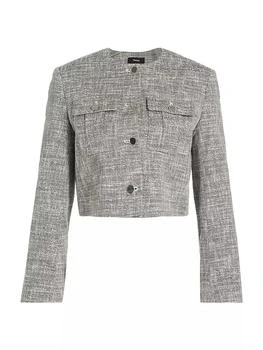 Theory Cotton Tweed Military Jacket