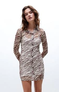 Daisy Street | Zebra Mesh Mini Dress 4.9折