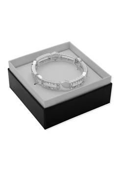 product Silver Tone Crystal Hexagon Stretch Bracelet - Boxed image