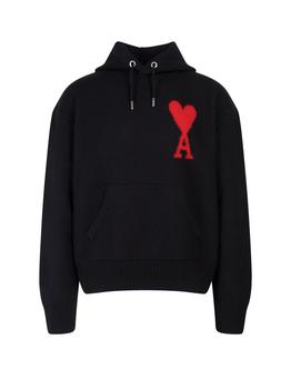推荐AMI De Coeur Logo Embroidered Knitted Hoodie商品