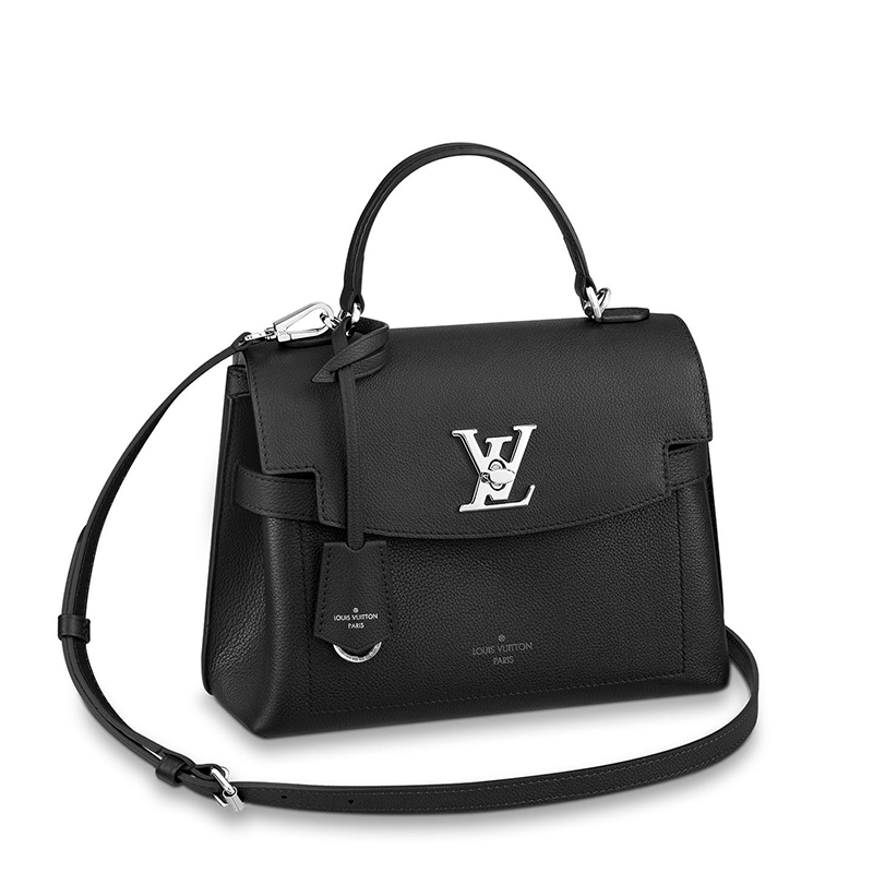推荐预售10天 Louis Vuitton/路易威登 经典款LOCKME EVER BB系列 女士黑色小牛皮银扣配可拆卸肩带单肩斜挎手提包M53937商品