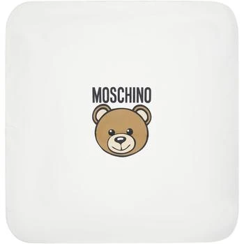 Moschino | Ivory Babies Blanket With Teddy Bear And Logo 