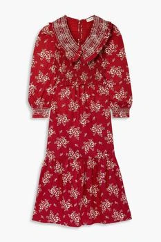 Sea | Alessia ruffled shirred floral-print cotton midi dress 5折