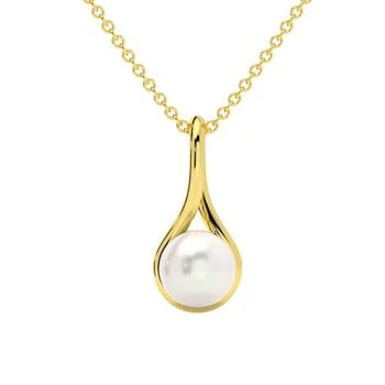 Pompeii3 | 7mm Pearl Solitaire Pendant 14k Gold 18" Necklace 18mm Tall,商家Premium Outlets,价格¥2330